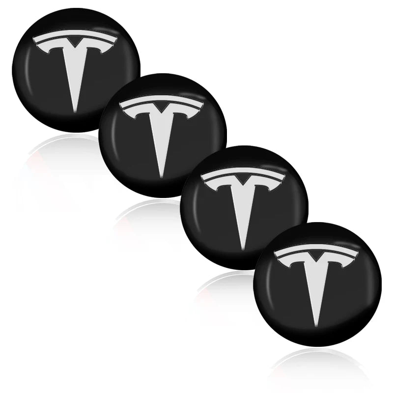 4Pcs 56mm Car Wheel Hub Center Cap Emblem Badge Stickers for Tesla Model 3 Model S X Y Roadster 2018 2019 2020 2021 Car Styling