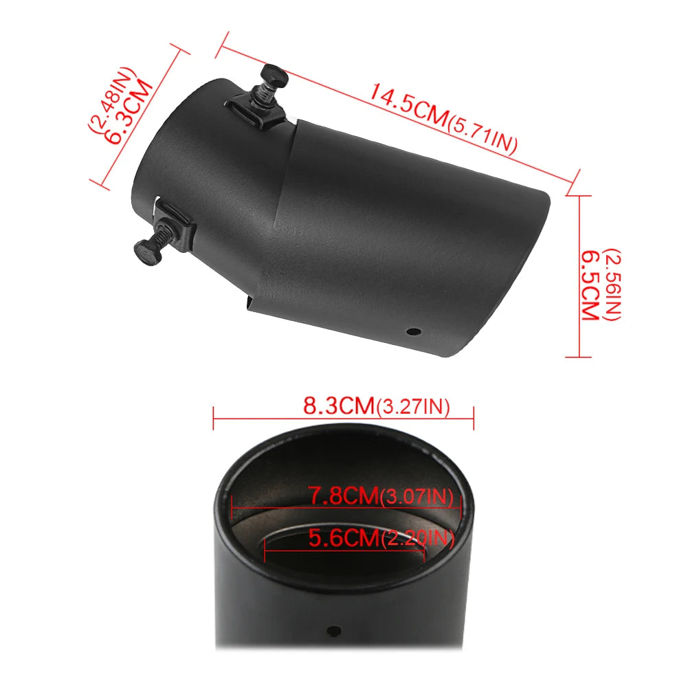 Dual/Single Exhaust Tip Inlet Bolt-on Square Round Edge Tailpipe Muffler Tip Double Outlets Tailpipe Replacement Accessory 