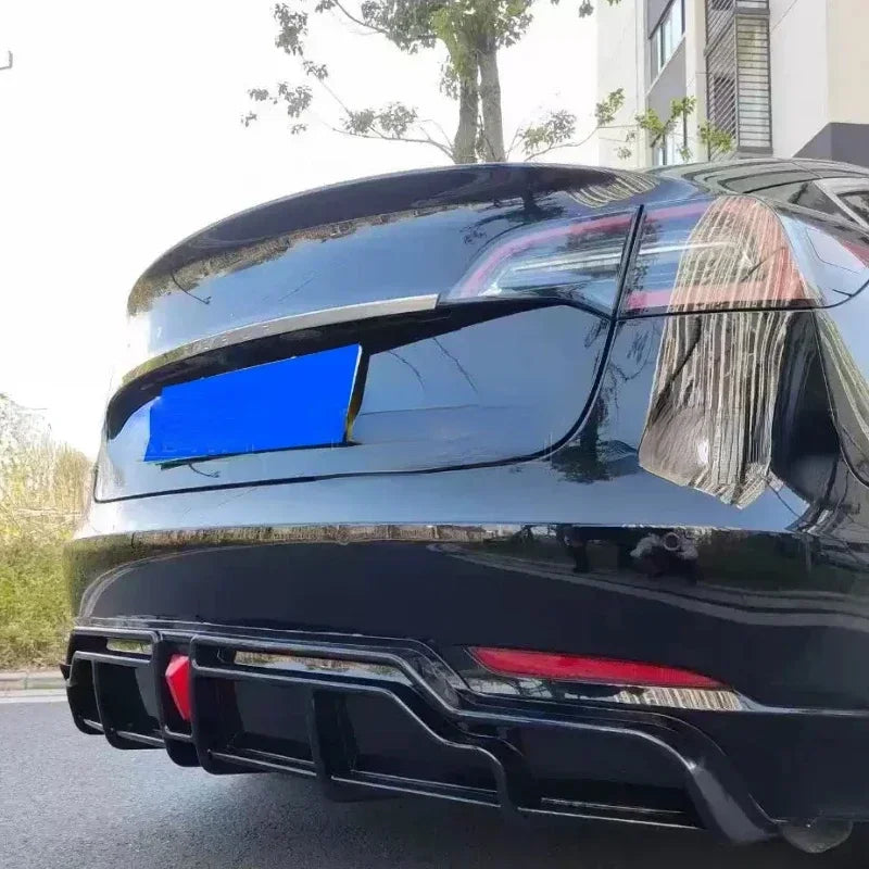 Hot Sale For Tesla 2016-2023 Model 3/Y High Quality ABS Glossy Black Rear Bumper Diffuser Splitter Spoiler Lip Tuning Body Kits