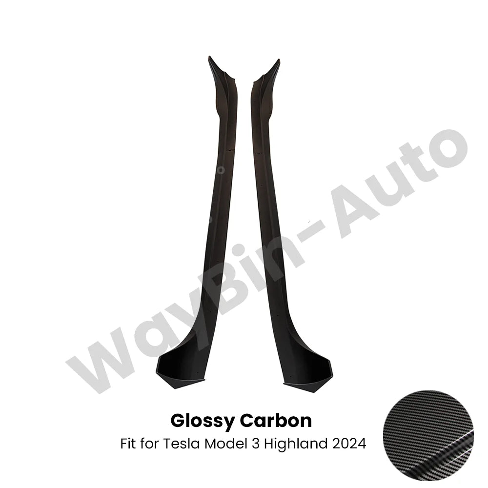 Fresh Aero For Tesla Model 3 Highland 2023-202 Body Kits Glossy Carbon Black Bumper Lip Rear Diffuser Spoiler Tuning Accessories
