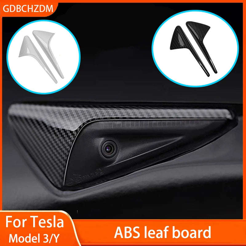 For Tesla Model 3/Y Side Camera Protection Cover Carbon Fiber Fender Trim Cover Car Modification Accessories Tesla 2017-2023