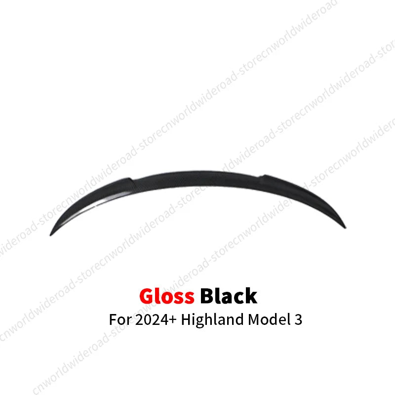 For Tesla Model Y 3 Highland Model 3 Spoiler Tail Wing Rear Trunk Lid Spoiler Wing Black and Carbon Fiber Pattern Body Kit