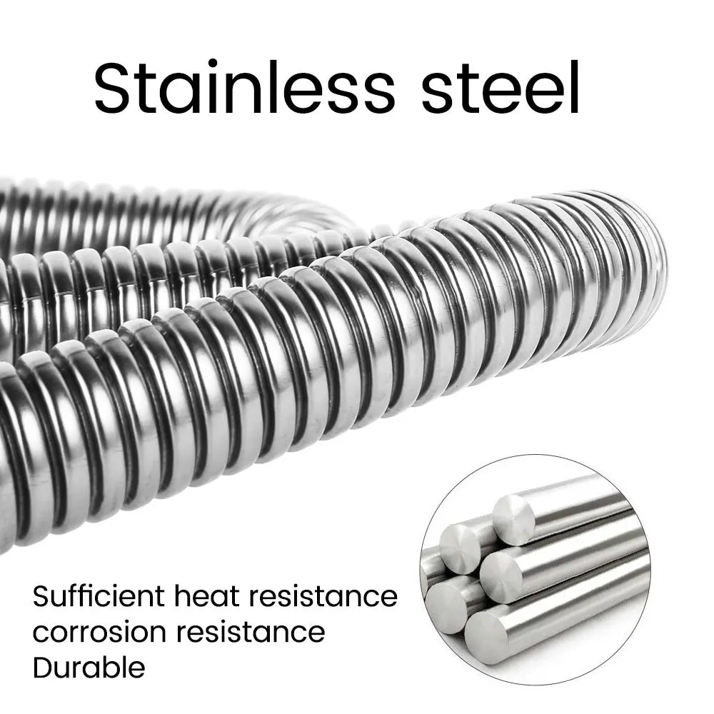 Exhaust pipe 120/150/200CM stainless steel flexible exhaust hose with 2pcs exhaust clamp car generator air diesel parking heater