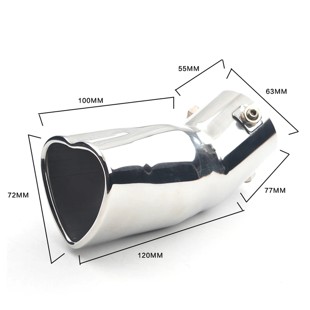 Dual/Single Exhaust Tip Inlet Bolt-on Square Round Edge Tailpipe Muffler Tip Double Outlets Tailpipe Replacement Accessory 