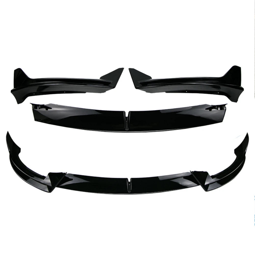 Front Bumper Lip 3Pcs For Tesla Model Y 2020-2024 For Tesla Model 3 2017-2023 Front Bumper Lip Splitter Spoiler, V Style