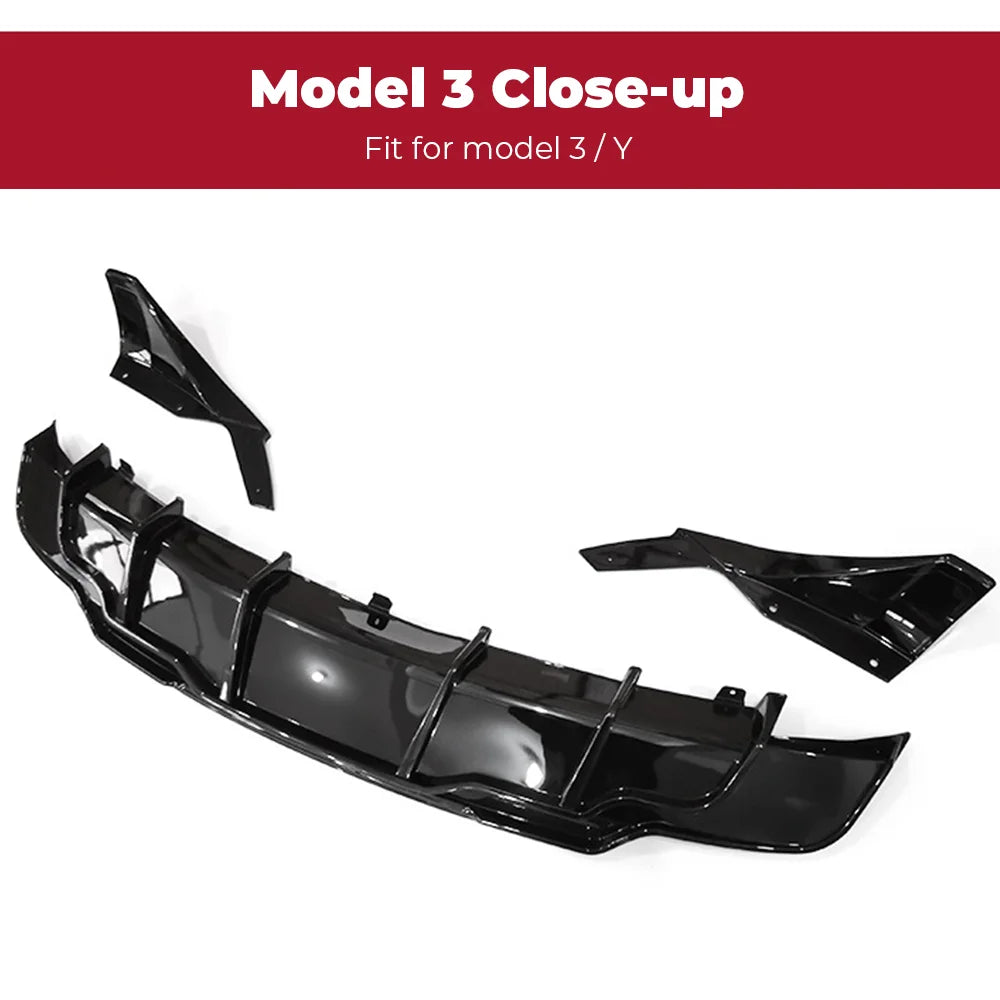Modely 2023 Rear Diffuser Fast Aero Kits Bumper Lip Chin Body Kit Deflector Tuning Accessories For Tesla Model 3 Y 2017- 2023