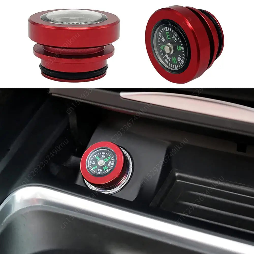 Cigarette Lighter Plug Cap Dustproof Waterproof Compass Car Cigarette Outlet Cover Compass Cigarette Socket Plug Car Accessories