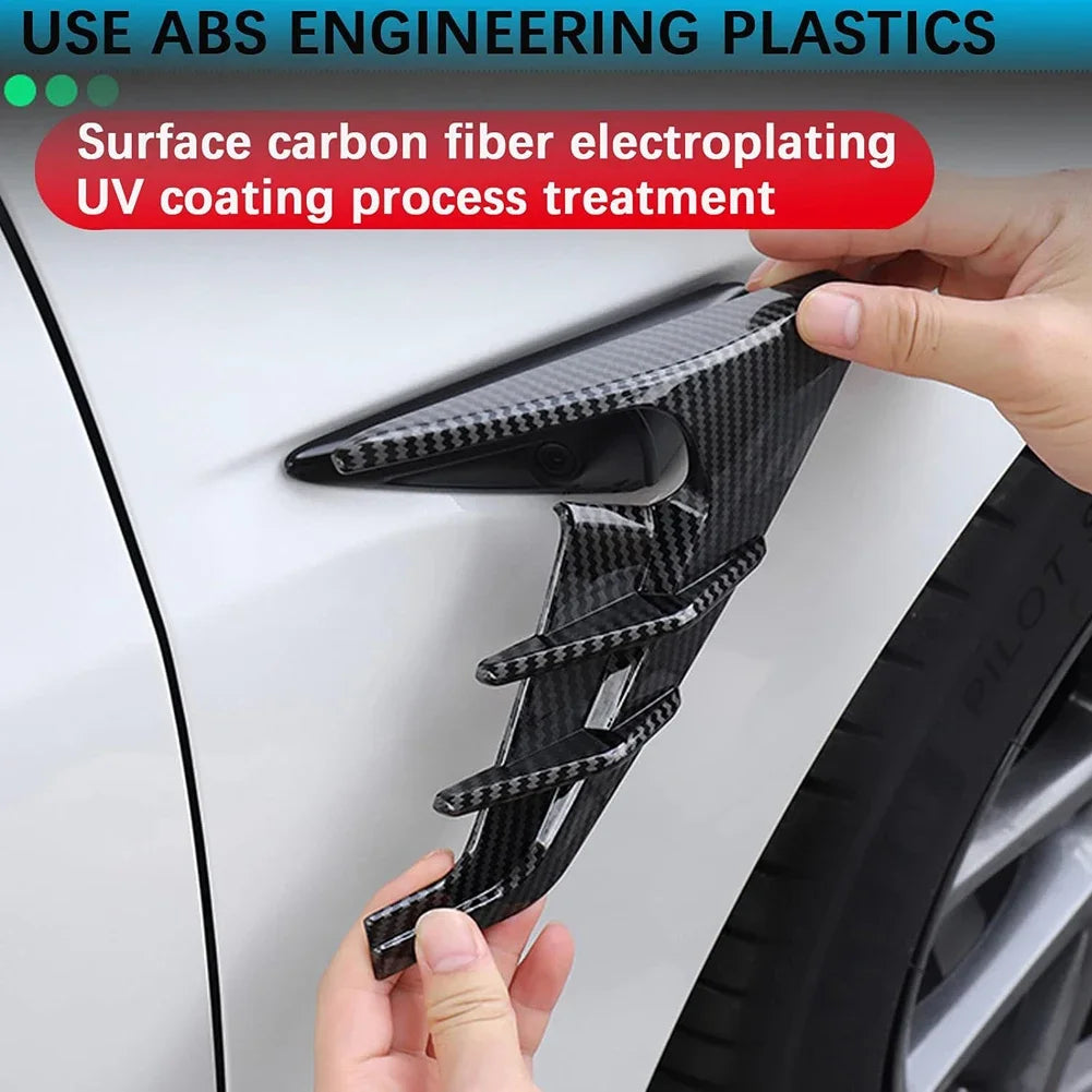 Side Camera Protector Cover for Tesla Model 3 Y Accessories Turn Signal Fender Leaf Board Trim Anti-scratch ABS Carbon Fiber