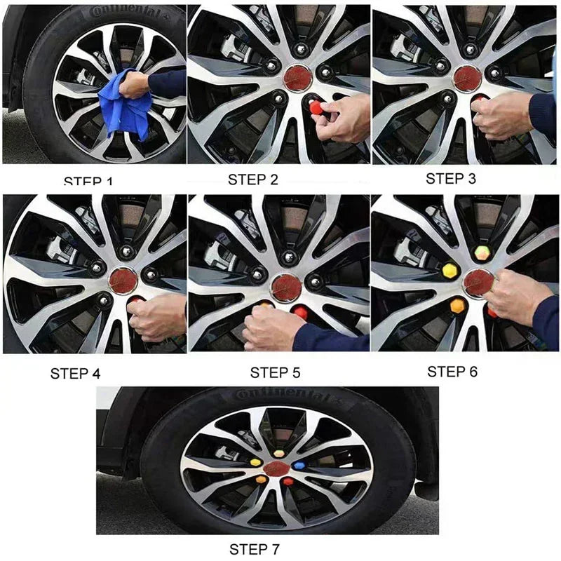 17mm/19mm/21mm 20Pcs Car Wheel Nut Caps Protection Covers Caps Auto Hub Screw Cover Tire Bolt Nut Cap Tyre Decoration Anti-Rust