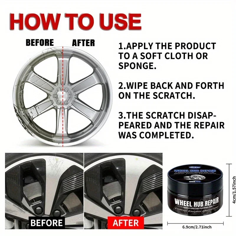 Wheel hub Scratch Repair wax - Automobile tire detail repair and deep conditioning, hot selling