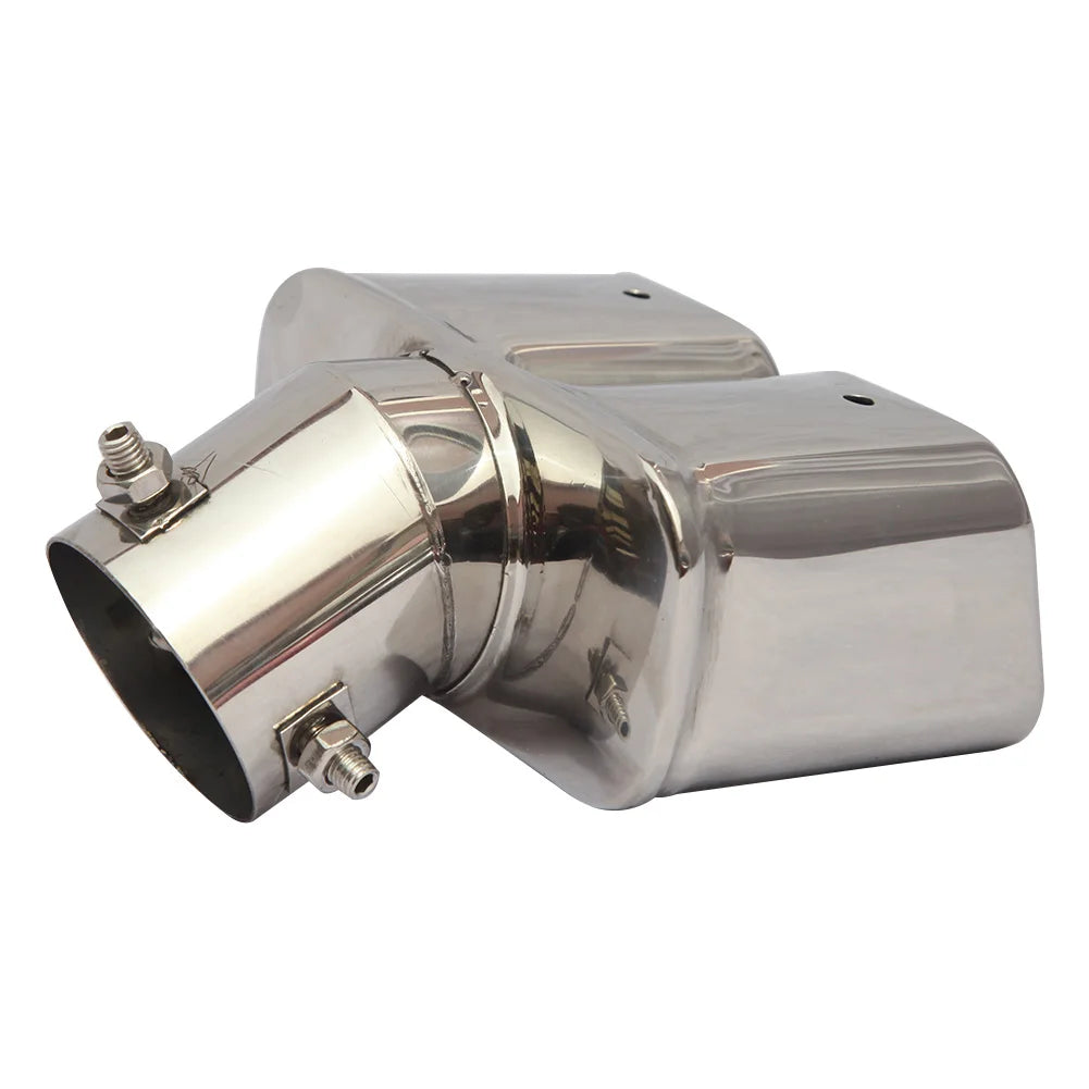 Dual/Single Exhaust Tip Inlet Bolt-on Square Round Edge Tailpipe Muffler Tip Double Outlets Tailpipe Replacement Accessory 