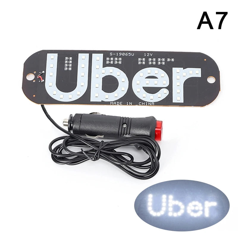 Light Sign For Car, Light Decal For Car Windshield With Suction Cups, Taxi Sign Light, Cab Indicator Lamp, Cigarette Lighter/USB