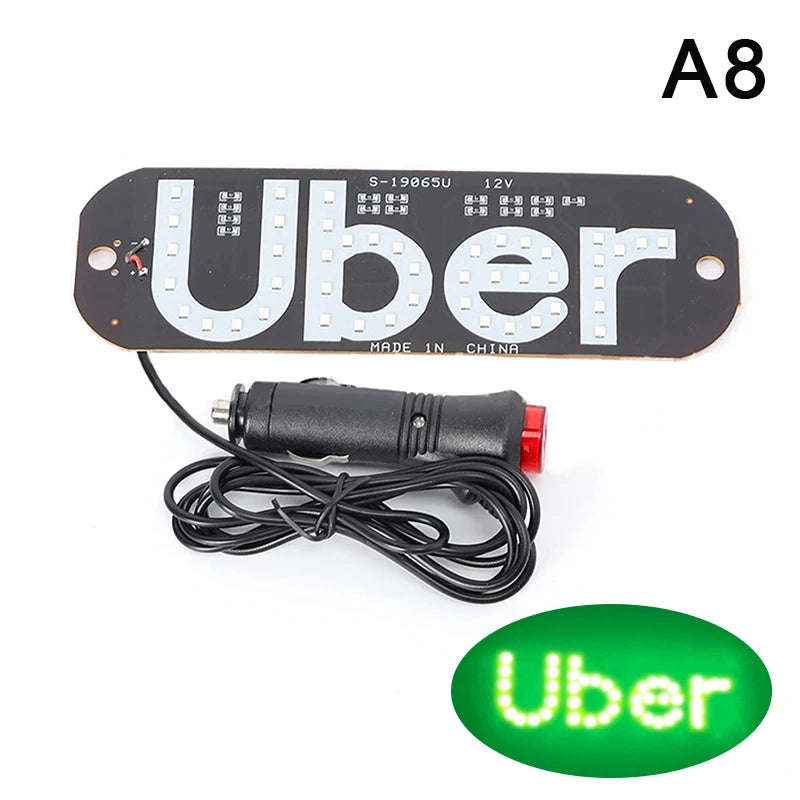 Light Sign For Car, Light Decal For Car Windshield With Suction Cups, Taxi Sign Light, Cab Indicator Lamp, Cigarette Lighter/USB