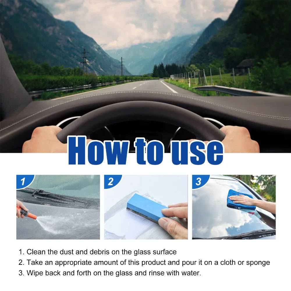 Car Glass Oil Film Removing Paste Auto Glass Film Coating Agent Waterproof Rainproof Anti-fog Glass Cleaner For Auto Windshield