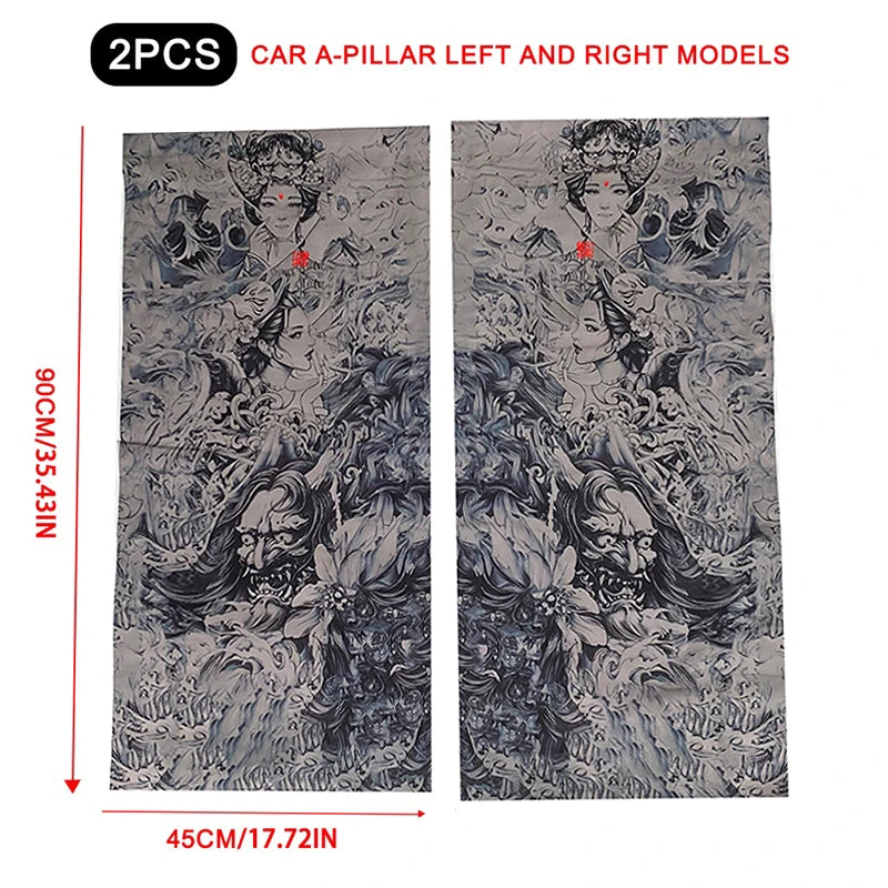 JDM car modification A-pillar self-adhesive adhesive sticker car sticker interior modification trendy car style