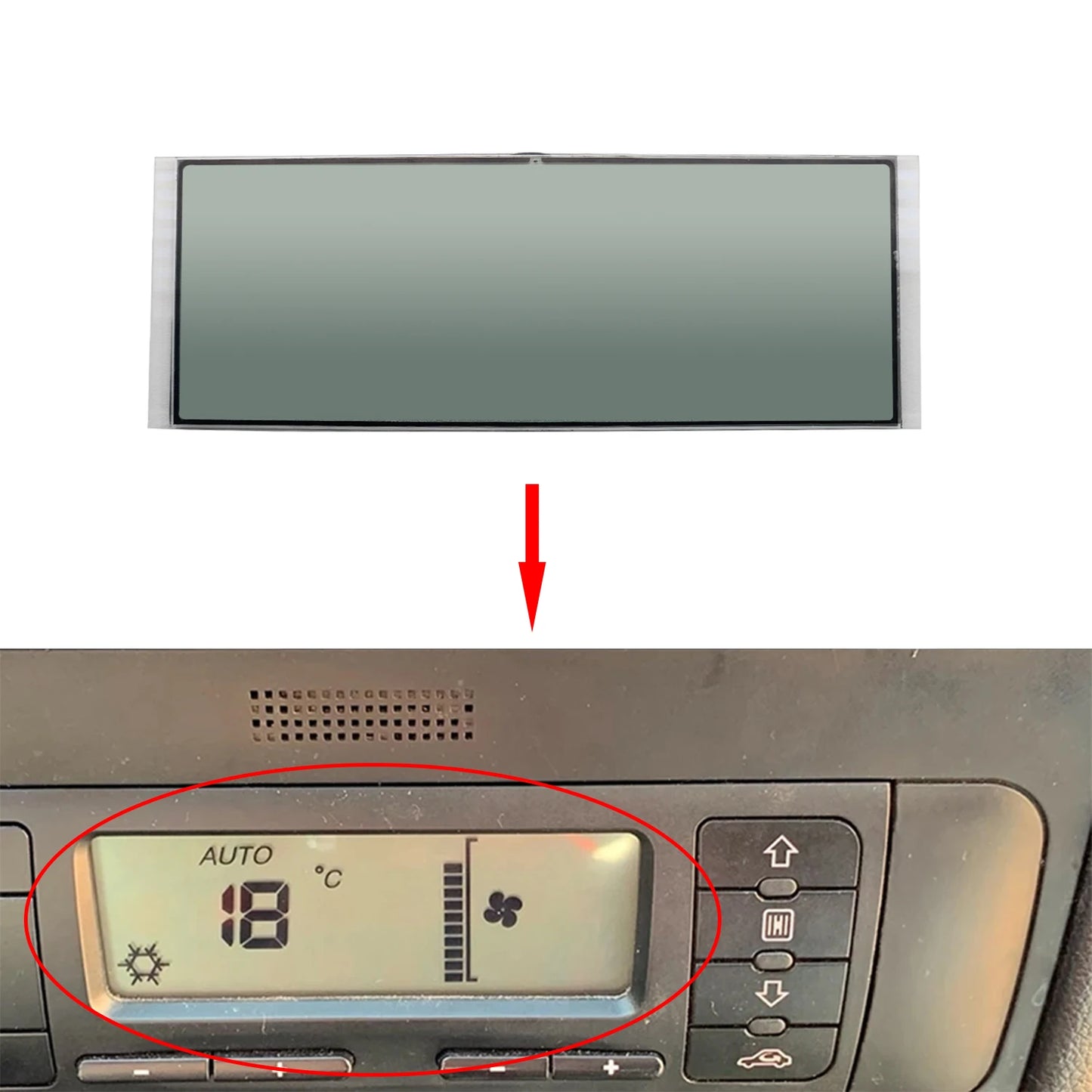 Auto Dashboard LCD Screen, LCD Display for Seat Leon Seat Toledo ACC Unit Display Climate Control Monitor Pixel Repairing