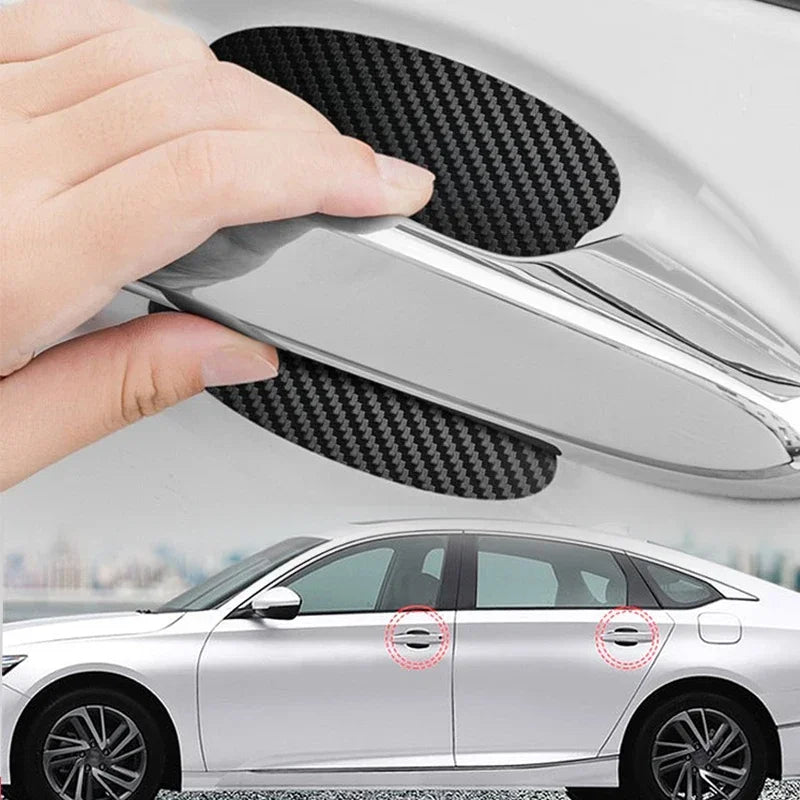 6Color 4Pcs Car Door Sticker Carbon Fiber Scratches Resistant Cover Auto Handle Protection Film Exterior Styling Accessories