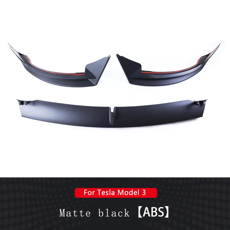 For 2021-2024 Tesla Model 3/Y Deflector Front Bumper Lip Chin Guard Trim Styling Cover Modified Body Kit Diffuser Accessories