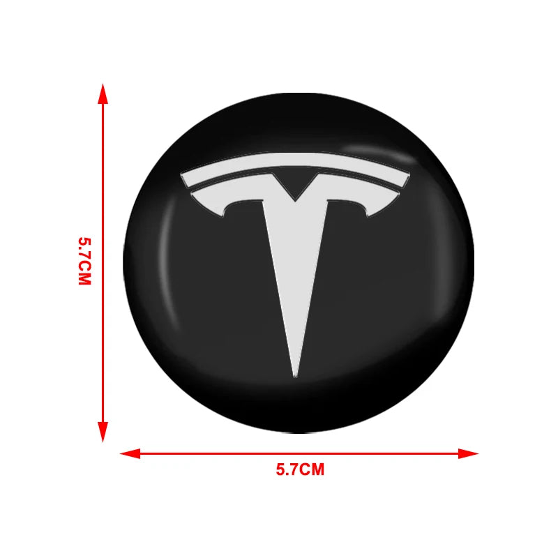 4Pcs 56mm Car Wheel Hub Center Cap Emblem Badge Stickers for Tesla Model 3 Model S X Y Roadster 2018 2019 2020 2021 Car Styling