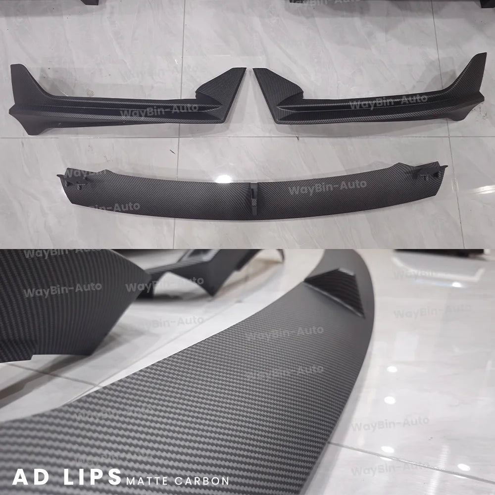 For Tesla Model 3 Y 2017-2023 Front Lip AD Body Kit Glossy Black Sport Bumper Spoiler Model 3 Model Y Auto Accessories
