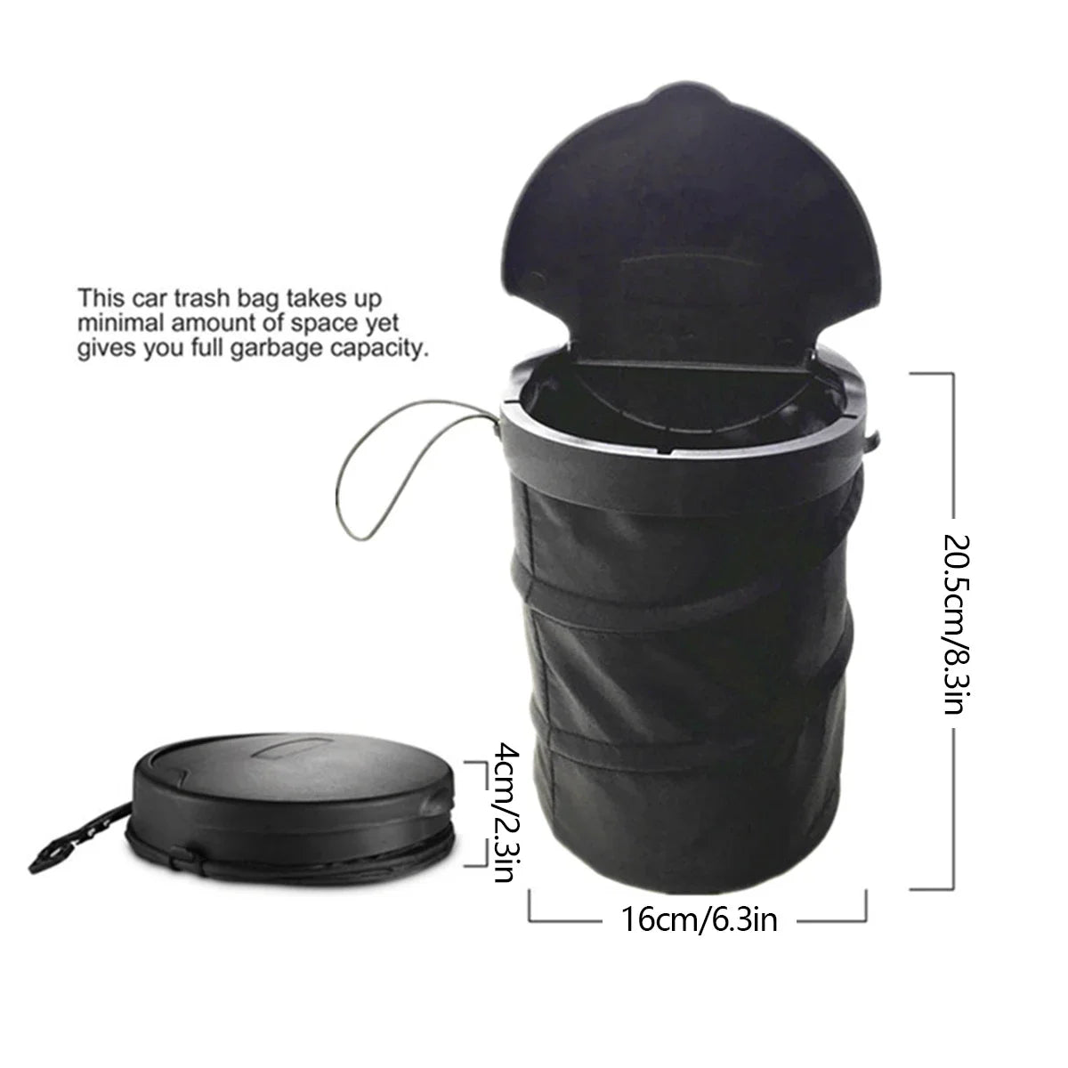 Car Trash Can Foldable Car Dustbin with Lid Leak-Proof Waterproof Car Trash Bin Hanging Washable Car Garbage Container Portable