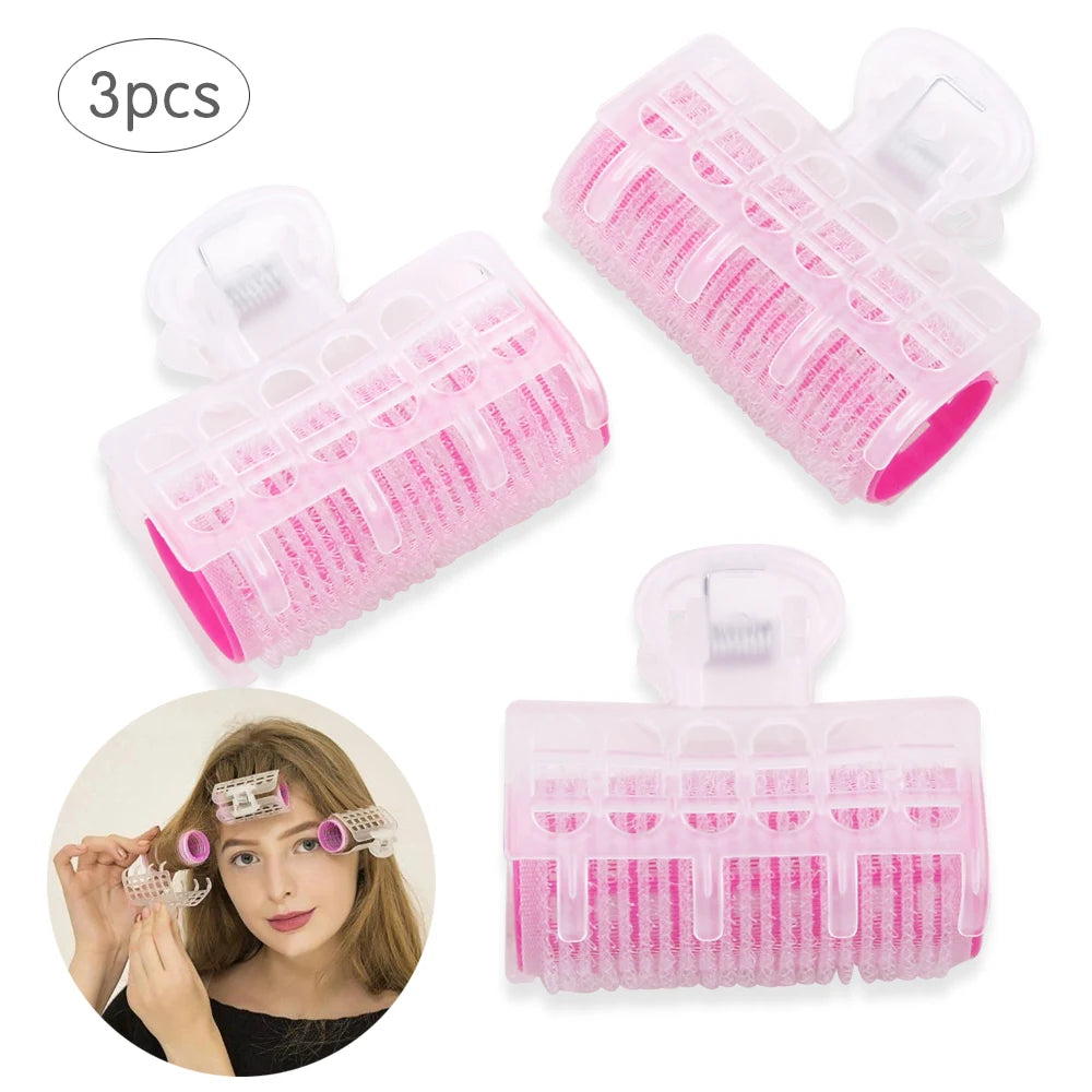 3Pcs/Bag Plastic Hair Rollers Bang Curlers Self-Adhesive Small Hair Curl Clips Beauty Women Rollers Hairdressing Styling Tools