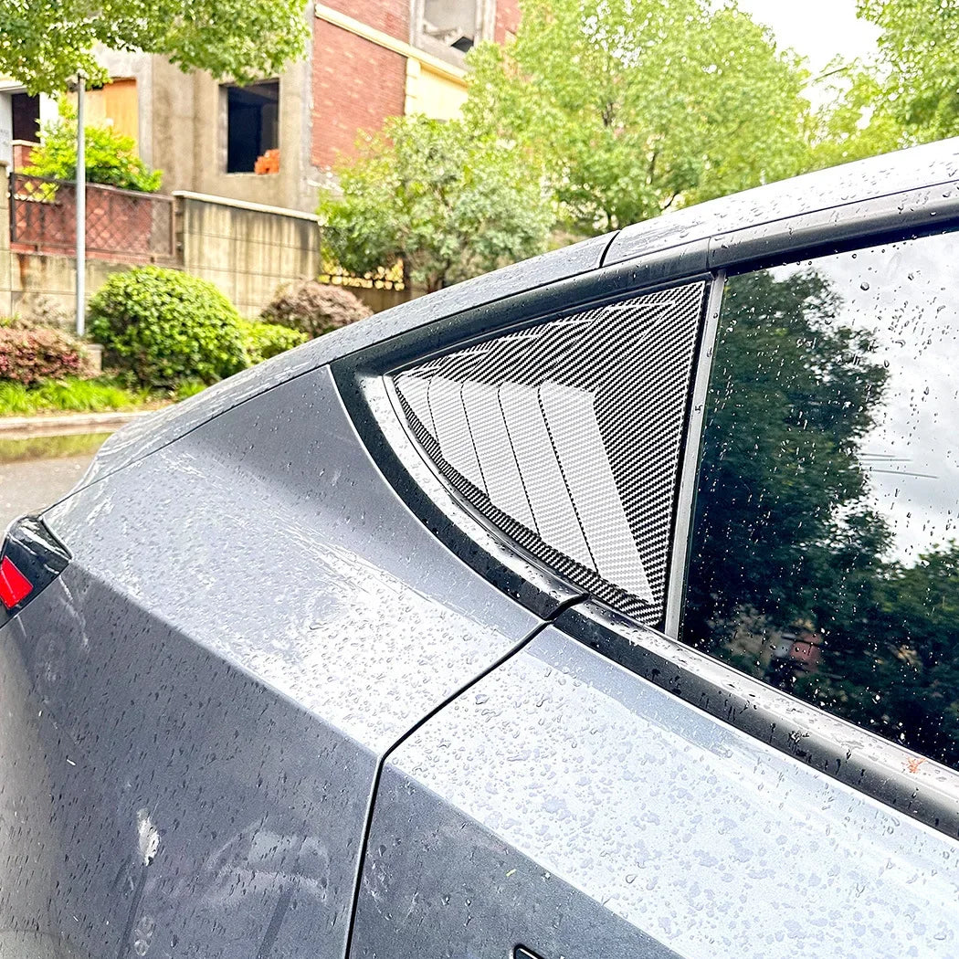 Car Rear Window Side Vent Shutter Louver Cover Trim Sticker Body Kit Spoiler For Tesla Model Y 2019 2020 2021 2022 2023 2024