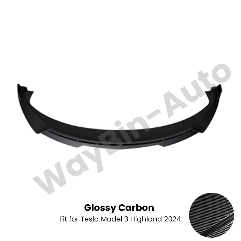 Fresh Aero For Tesla Model 3 Highland 2023-202 Body Kits Glossy Carbon Black Bumper Lip Rear Diffuser Spoiler Tuning Accessories