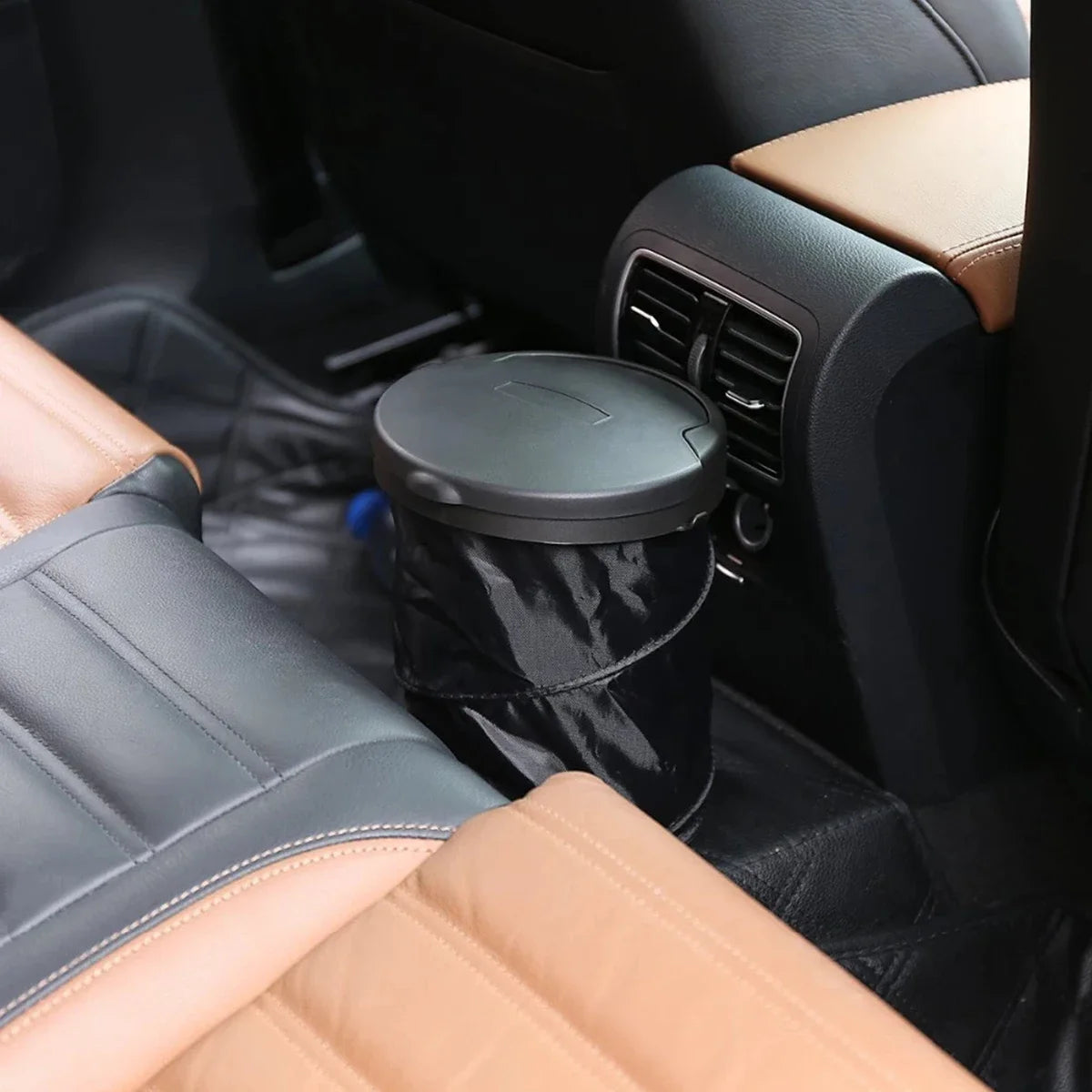 Car Trash Can Foldable Car Dustbin with Lid Leak-Proof Waterproof Car Trash Bin Hanging Washable Car Garbage Container Portable