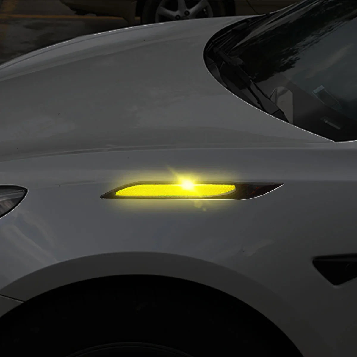 Newest 4Pcs Car Reflective Strips Bumper Protector Carbon Fiber Body Safety Warning Sticker Auto Anti-scratch Tape Auto Styling