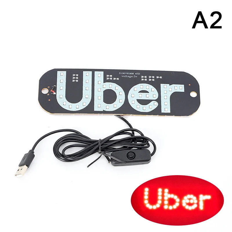 Light Sign For Car, Light Decal For Car Windshield With Suction Cups, Taxi Sign Light, Cab Indicator Lamp, Cigarette Lighter/USB
