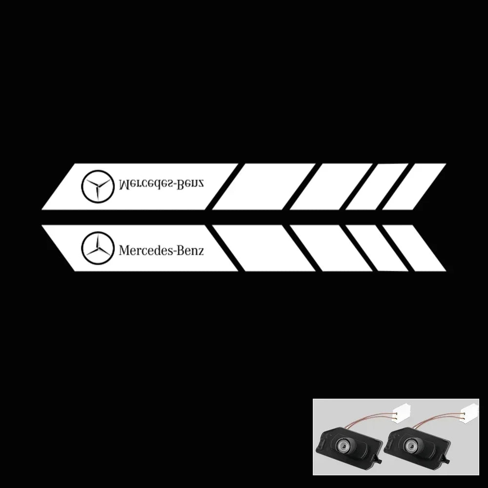 Car Dynamic Rearview Mirror Carpet Light Angel Wings Projection lamp For Mercedes benz W177 W247 W205 W222 GLA GLB GLC GLS EQC