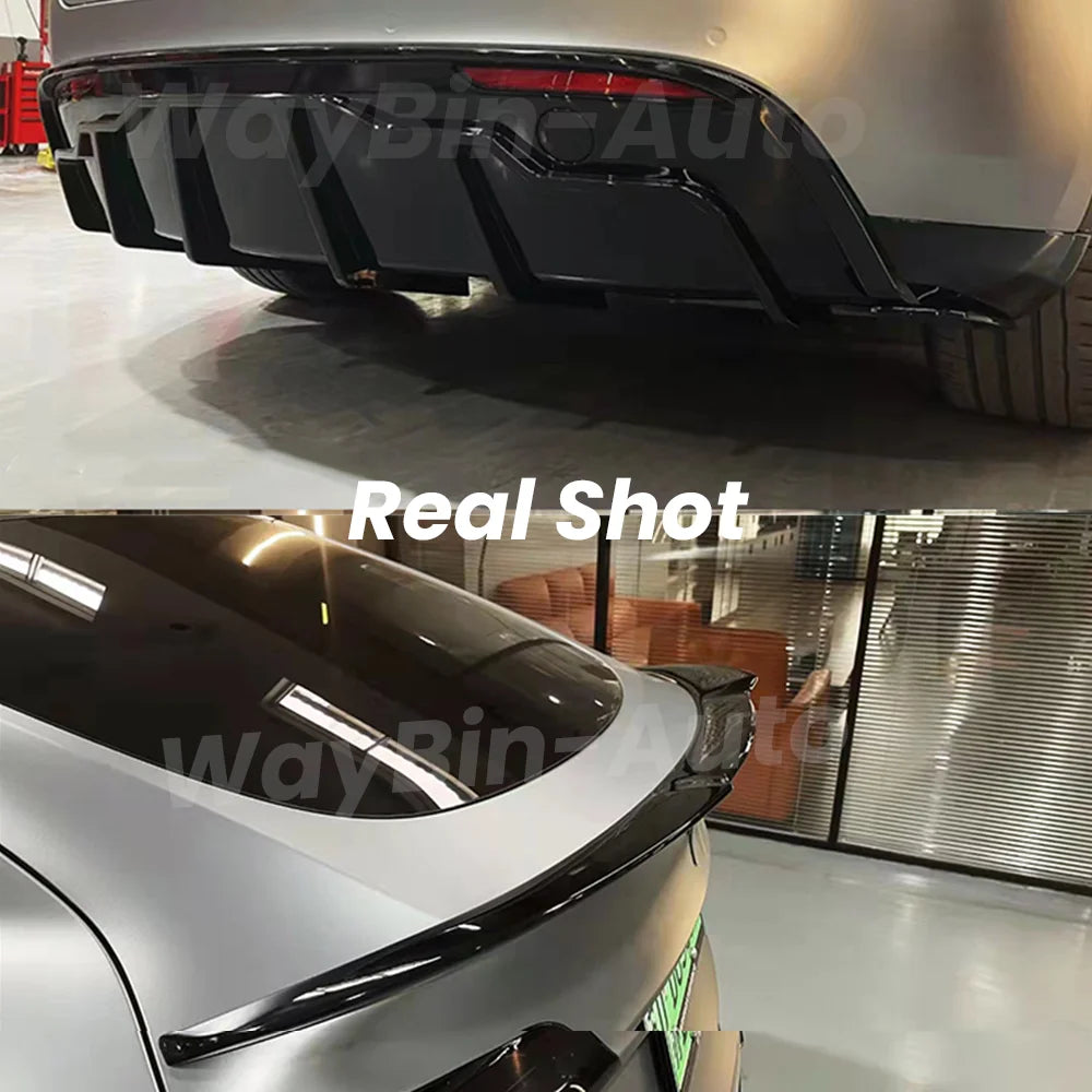 Fast Aero Tesla Body Kits For Model 3 Y 2017- 2023 Glossy Black Rear Diffuser Spoiler Front Bumper Lip Side Skirt Tunning Parts