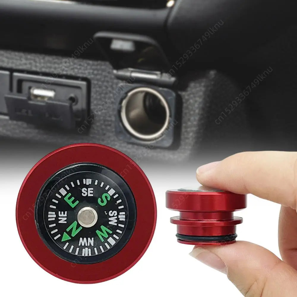 Cigarette Lighter Plug Cap Dustproof Waterproof Compass Car Cigarette Outlet Cover Compass Cigarette Socket Plug Car Accessories