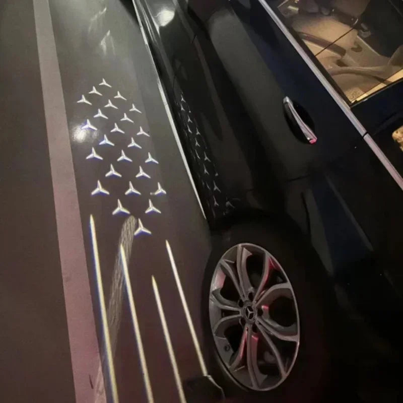 Car Dynamic Rearview Mirror Carpet Light Angel Wings Projection lamp For Mercedes benz W177 W247 W205 W222 GLA GLB GLC GLS EQC