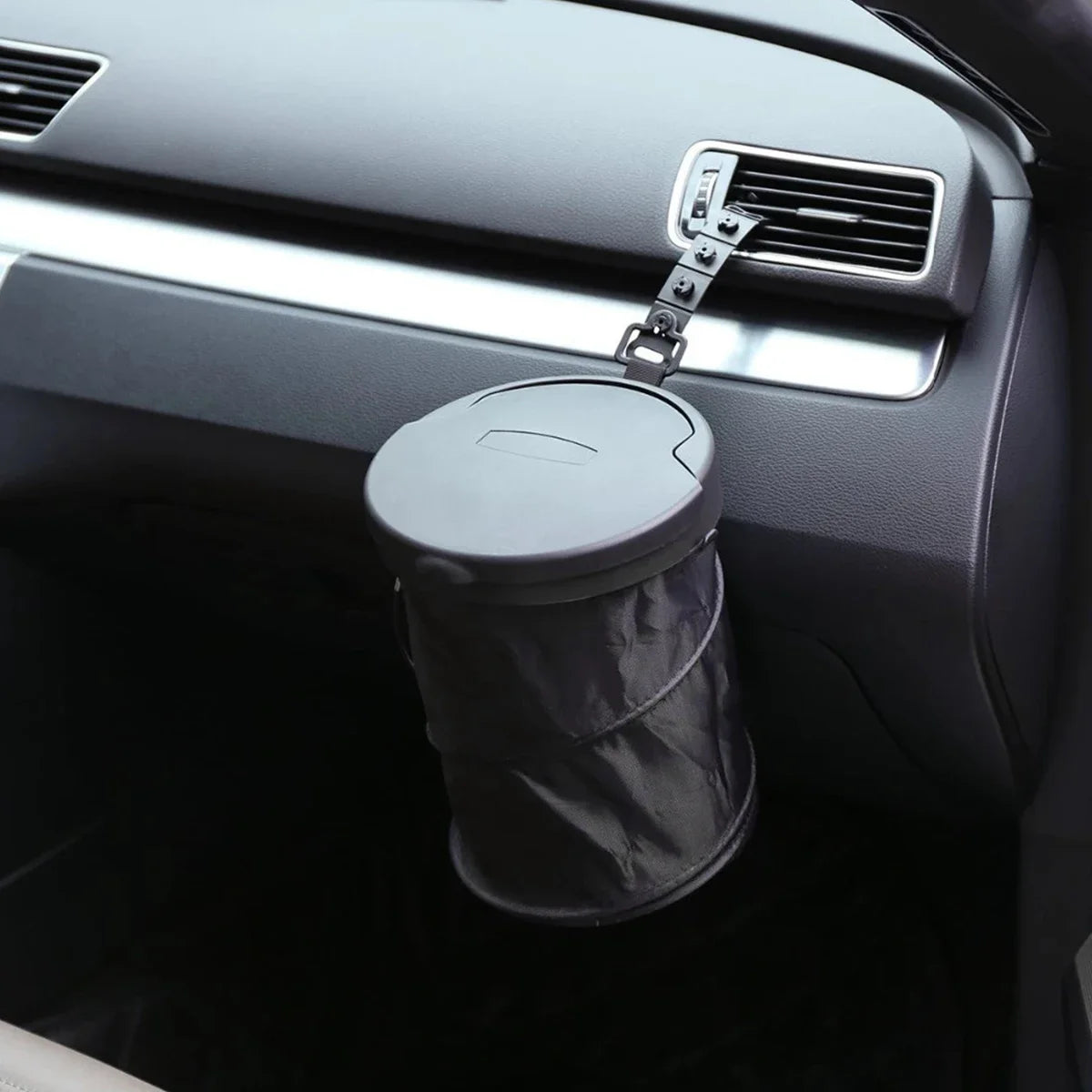 Car Trash Can Foldable Car Dustbin with Lid Leak-Proof Waterproof Car Trash Bin Hanging Washable Car Garbage Container Portable