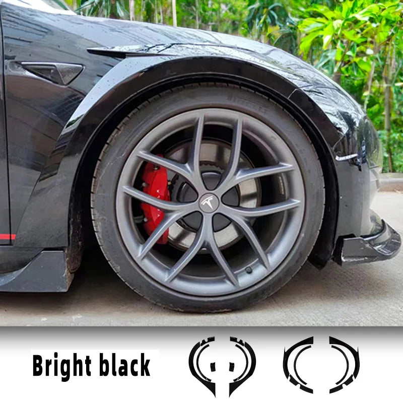 For 19-23 Tesla Model 3 Wide Body Kit ABS Carbon Fiber Splash Guard Mudguard Exterior Trim Cover Spoiler Wheel Cover Accessories