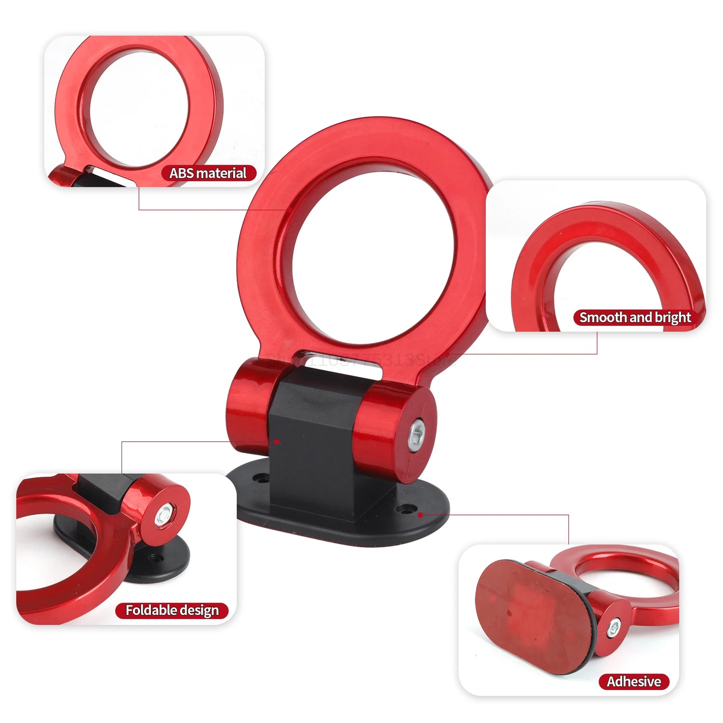 2 designs Car Styling Trailer Hooks Sticker Decoration Car Auto Rear Front Trailer Simulation Racing Ring Vehicle Towing Hook