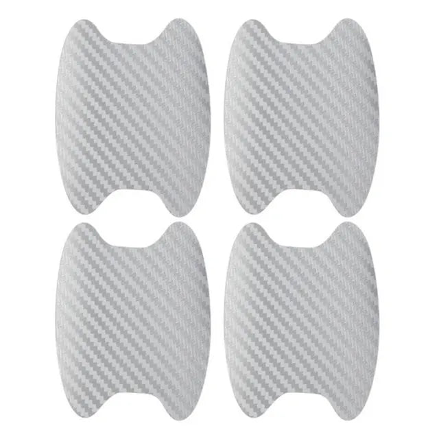 4pcs/Set Carbon Fiber Texture Car Door Handle Cup Scratch Protective Stickers Exterior Waterproof Auto Door Bowl Sticker