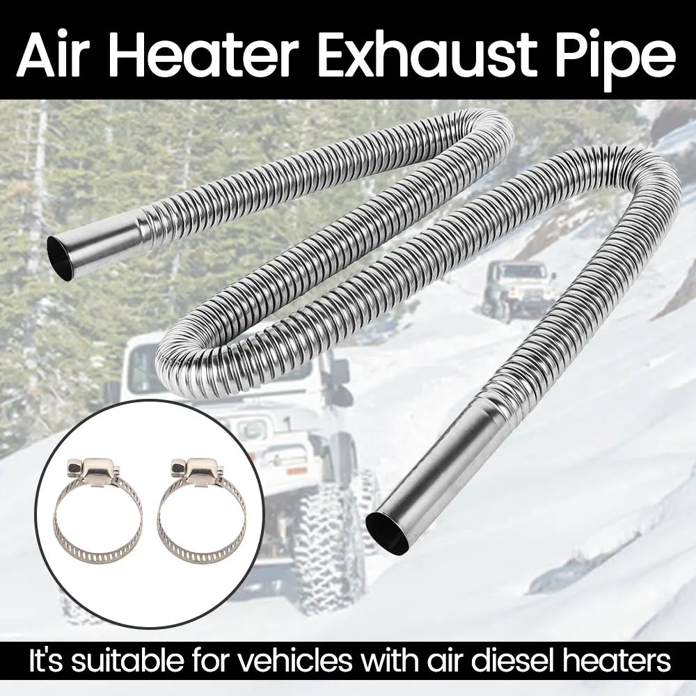 Exhaust pipe 120/150/200CM stainless steel flexible exhaust hose with 2pcs exhaust clamp car generator air diesel parking heater