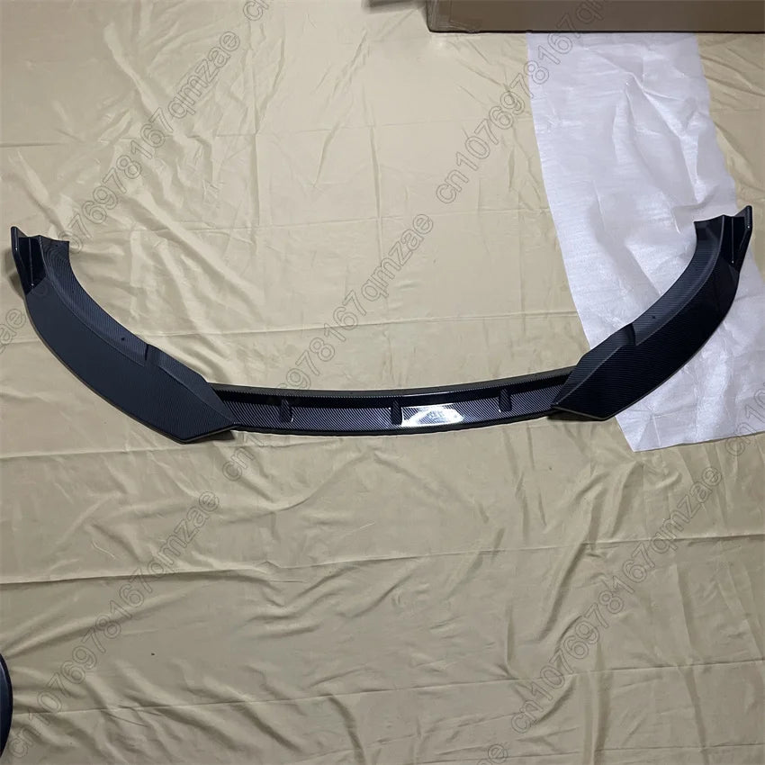 3Pcs Car Front Bumper Lip Spoiler Diffuser For Tesla Model Y 2020-2024 ABS Gloss Black Front Bumper Lip Protector Body Kits