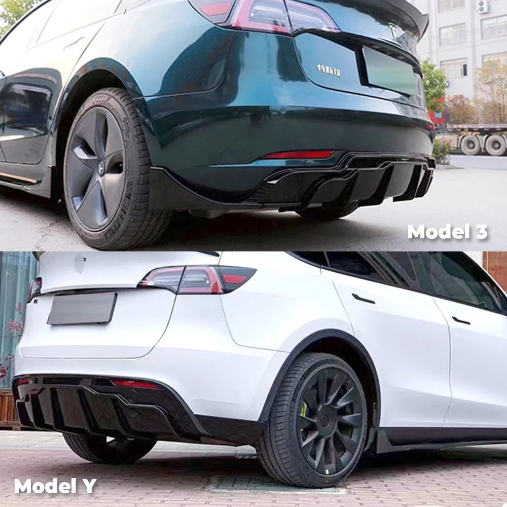 Modely 2023 Rear Diffuser Fast Aero Kits Bumper Lip Chin Body Kit Deflector Tuning Accessories For Tesla Model 3 Y 2017- 2023