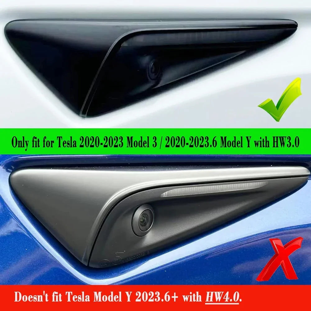 Side Camera Protector Cover for Tesla Model 3 Y Accessories Turn Signal Fender Leaf Board Trim Anti-scratch ABS Carbon Fiber