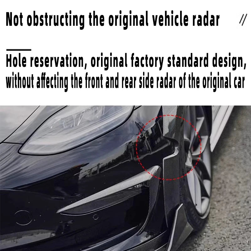 For 19-23 Tesla Model 3 Wide Body Kit ABS Carbon Fiber Splash Guard Mudguard Exterior Trim Cover Spoiler Wheel Cover Accessories