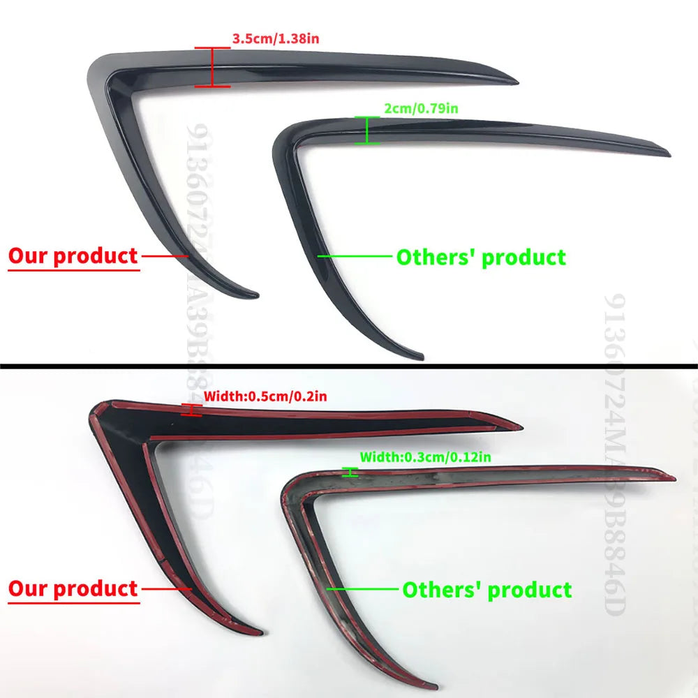 Body Kit Styling Decoration Front Fog Lamp Light Frame Trim Eyebrow Wind Splitter Spoiler For Tesla Model 3 Y 2016-2023 Tuning
