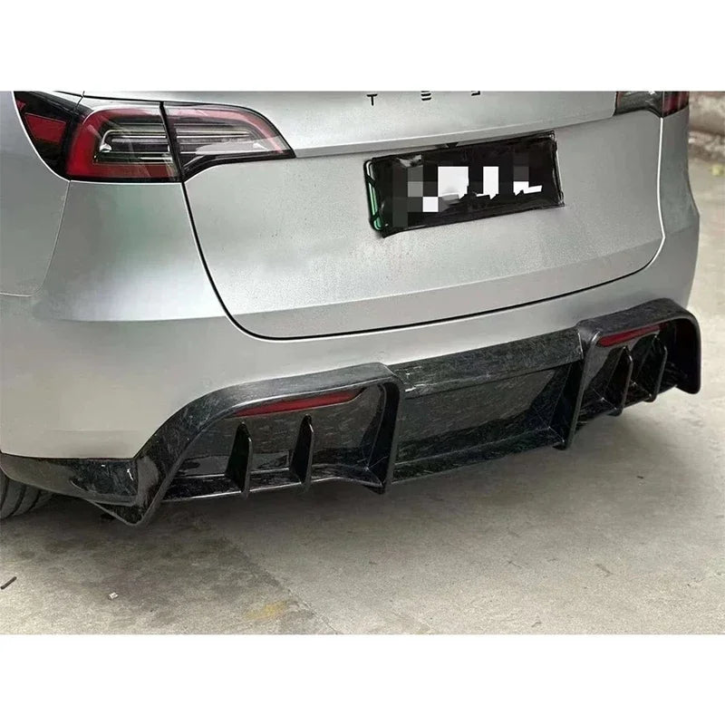 For Tesla Model Y AD style Carbon Fiber Car Rear Bumper Diffuser Rear Splitters Spoiler Back lip Car Accessories body kit