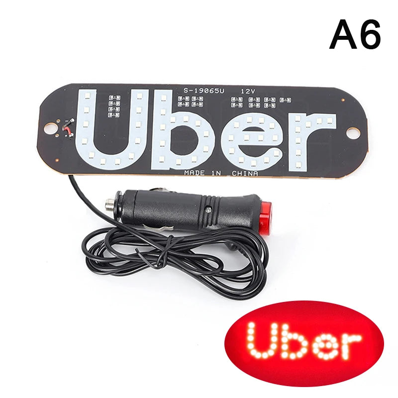 Light Sign For Car, Light Decal For Car Windshield With Suction Cups, Taxi Sign Light, Cab Indicator Lamp, Cigarette Lighter/USB