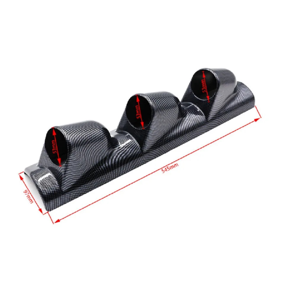 52mm 2inch Gauge Pod Triple Gauge A Pillar Pod Universal Gauge Pod Car Universal Carbon Fiber Triple Gauge A Pillar Pod Cluster