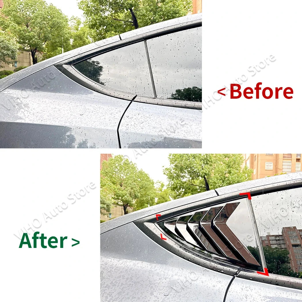 Car Rear Window Side Vent Shutter Louver Cover Trim Sticker Body Kit Spoiler For Tesla Model Y 2019 2020 2021 2022 2023 2024