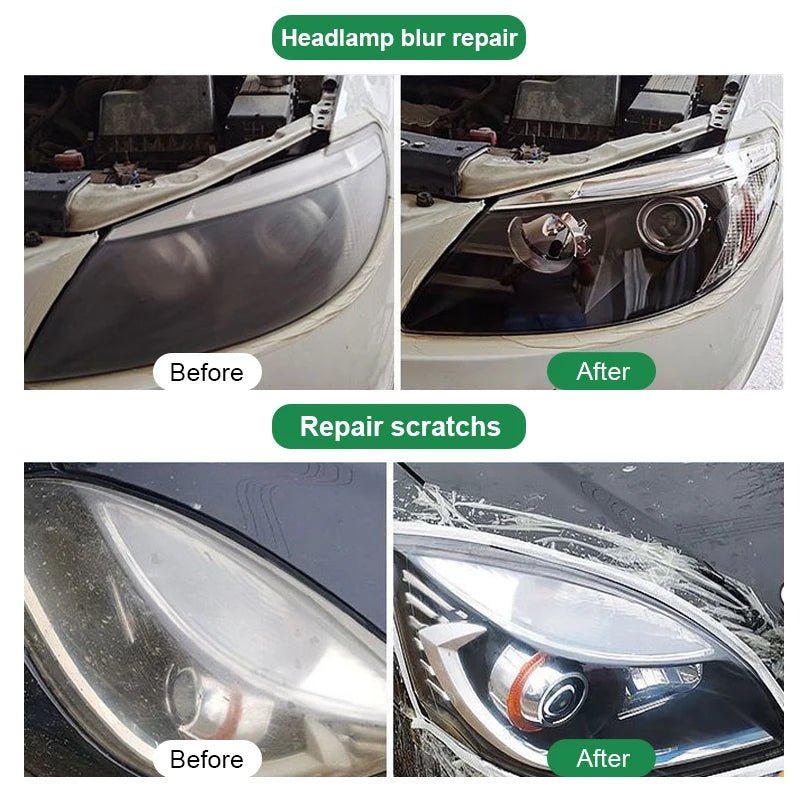 Car Headlight Restoration Polishing Kits Headlamp Scratch Remover Repair Cleaning Paste Remove Oxidation Headlight Polish Liquid - shift - knoobs